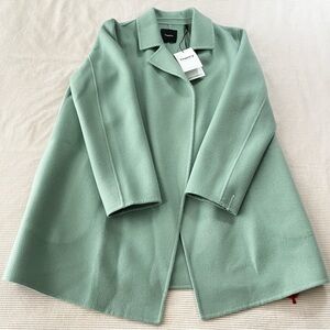 NWT Theory Womens Clairene Cashmere Wool Jacket Retail $595 in Silver Mint Sz P